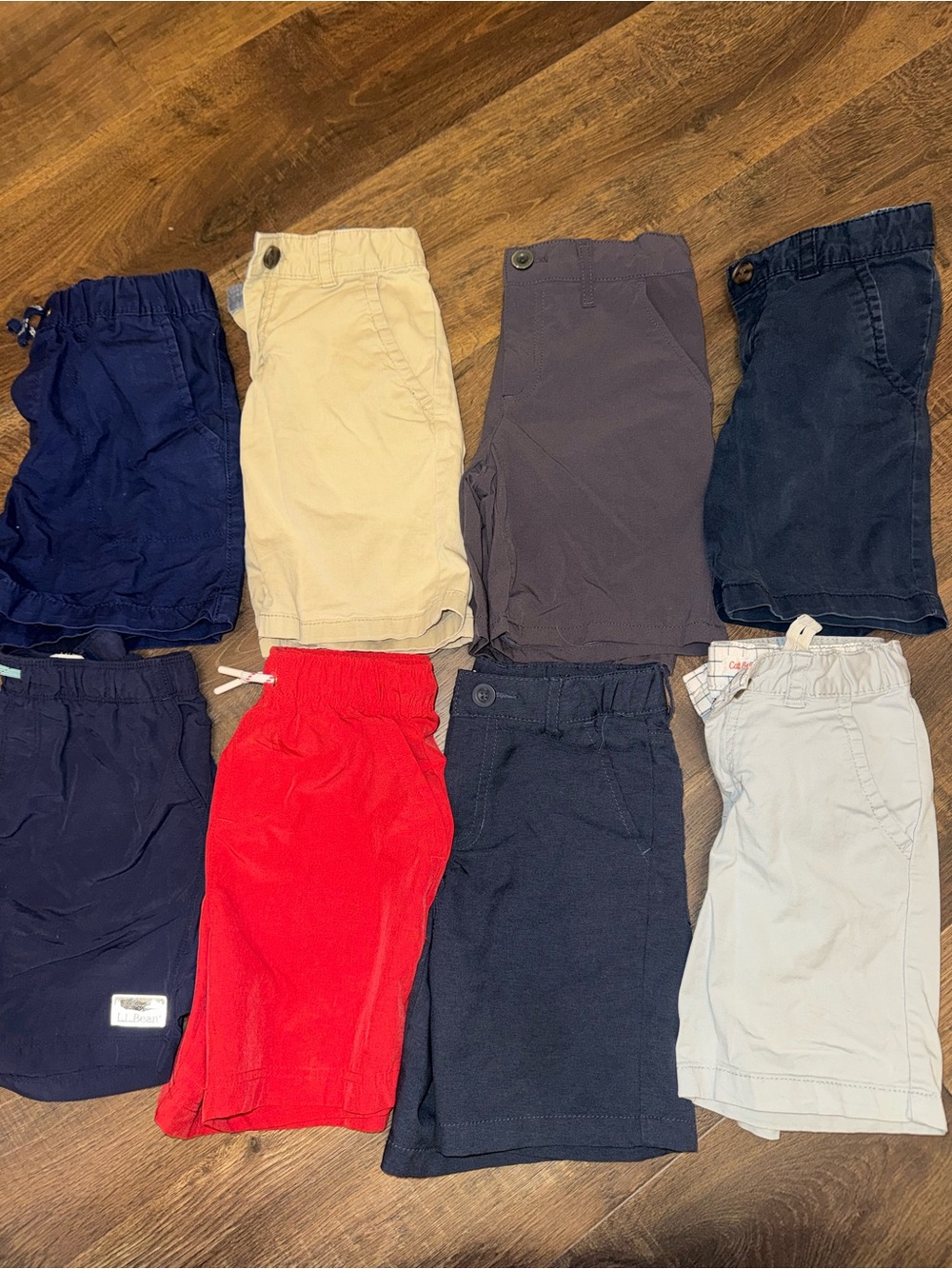 Kids Casual Shorts - Red, Navy, Tan, Gray, Blue 6/7  back to school